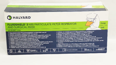 Halyard 46827 FluidShield 3 N95 Filter Respirator & Surgical Mask - Box of 35
